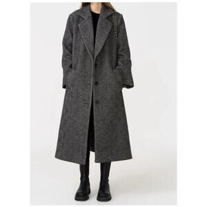 Filippa Hagg Oversized Wool Blend Coat In Grey Size S